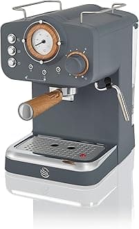 SK22110GRYN Nordic Espresso Coffee Machine with Milk Frother, Steam Pressure Control, 1.2L Detachable Water Tank, 1100W, Nordic Slate Grey