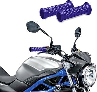 HAOBO 2Pcs Motorcycle Handlebar Grips, 7/8" 22mm 24mm Motorcycle Comfort Hand Handlebar Grip Thruster Grip, Non Slip Rubber Hand Handle Grips Dirt Bike Parts Universal for Motorcycle, Bike