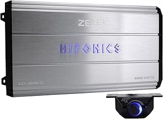 Zeus ZXX 3200 Watt Max Class D Monoblock Car Audio Amplifier Amp with Bass Knob and Remote, Variable Crossovers, ZXX-3200.1D, Silver