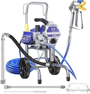 490 Airless Paint Sprayer, 0.60GPM Paint Sprayer for Home Interior 3300psi 1300W High Efficiency Airless Sprayer with Low Overspray for House Painting Townhouse