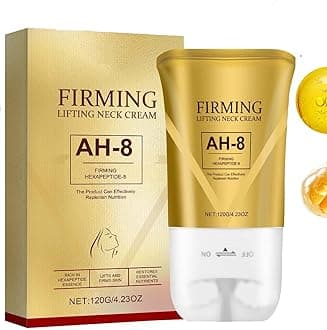 AH-8 Firming Neck Cream,120ml AH 8 Neck Firming Cream with Roller,Tighten and Lift Neck Cream for Sagging Skin,Reduce Wrinkles Fine Lines And Double Chin