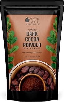 Bliss of Earth Dark Cocoa Powder 250g, Unsweetened Cocoa Powder for Baking, Alkalized Cacao For Chocolate, Cake, Brownies, Smoothies, & Hot Chocolate