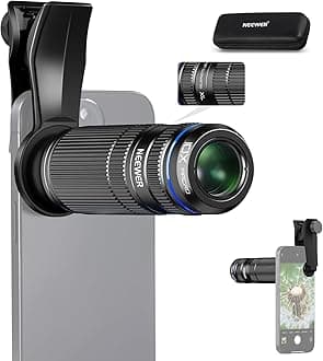 NEEWER 7X Telephoto Lens with Phone Camera Lens Clip, Detachable 10X Macro for 17mm Threaded Backplate/Phone Cage/Case Compatible with iPhone Samsung, LS-36 Ultra