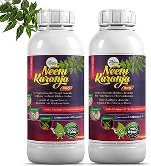 Neem Oil & Karanja Oil PRO Mix (250ml - Pack 2) 100% Water Soluble for Plants Insects Spray Pesticide Home Garden Organic pest Control, for Insecticide Spray, Organic (250ml - Pack 2)