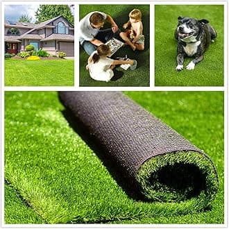 Artificial Grass Turf 3FTX27FT, 1.38" Pile Height Realistic Synthetic Grass, Indoor Outdoor Pet Faux Grass Astro Rug Carpet for Garden Backyard Patio Balcony