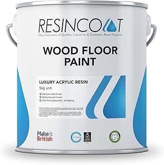 Resincoat Wood Floor Paint, Ideal for Wood Floorboards, DIY Friendly, Fast Drying, Stylish Matt Finish, UK Manufactured (5kg, Light Ivory)