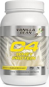 Cellucor C4 Whey Protein Powder, Vanilla Bean - 25g Protein, 0g Added Sugar, 130 Calories Per Serving, Supports Muscle Recovery, 28 Servings, Premium Whey for Post-Workout