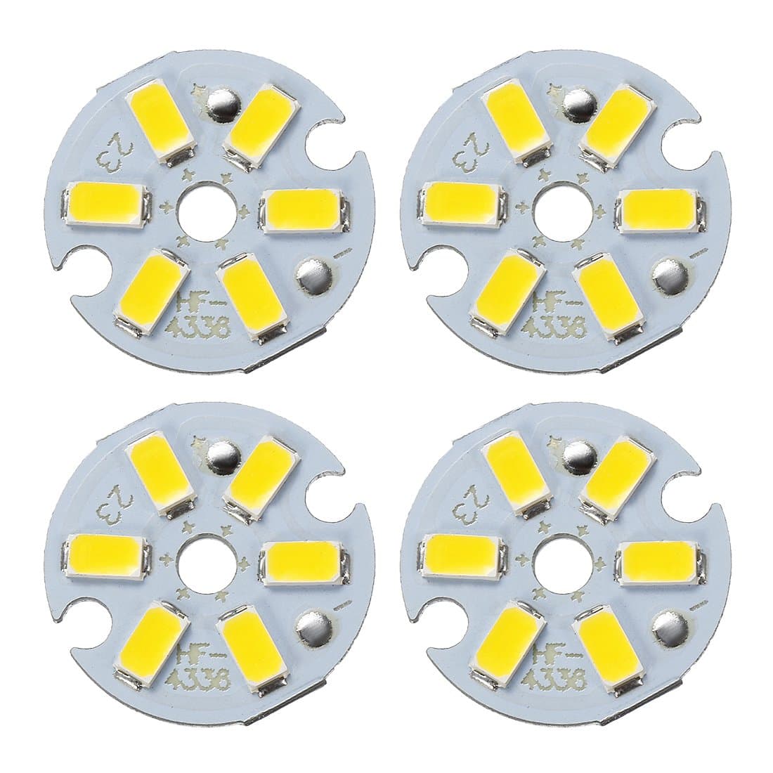sourcing map 300mA 3W LED Chip Bulb Surface Mounted Devices Light Beads Warm White Super Bright High Power or Floodlight 4pcs