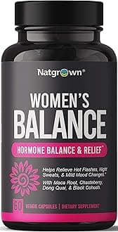 Hormone Balance for Women PMS & Menopause Supplement for Fertility Hormonal & Menstrual Support, Helps Relief Hot Flashes - Maca Root, Vitex, Dong Quai & Black Cohosh Complex -Vegan Capsules