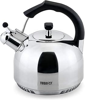 FreshAir™ Rapid Boil Stainless Steel 2.5 qt. Tea Kettle by Turbo Pot®, Time-and-Energy Saving Cookware for Gas Stove