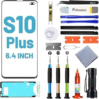 Screen Replacement for Samsung Galaxy S10 Plus,Replacement Screen for Galaxy S10 Plus Series 6.4 inch,Screen Repair Kit with Waterproof Adhesive(NO OLED & Touch Digitizer)