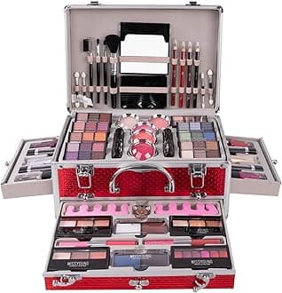All-in-One Make-up Box Set Multi-purpose Cosmetic Storage Beauty Case Professional Contain Eyeshadow Concealer Lip gloss Blusher Compact Powder Eyebrow and Makeup Pencil Brush #3