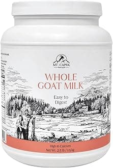 Mt. Capra Whole Goat Milk | Powder from Non-GMO, Grass-Fed Goats, Creamy, Great Tasting, Easy to Digest, A2 Milk | 40 Servings - 2.5 Pounds