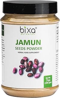 bixa BOTANICAL Jamun Powder | Black Plum/Eugenia Jambolana | 200 Grams / 7 OZ | Ayurvedic Herbal Supplement | Gluten Free, Non-GMO, Steam Treated, Vegan, 100% Pure.