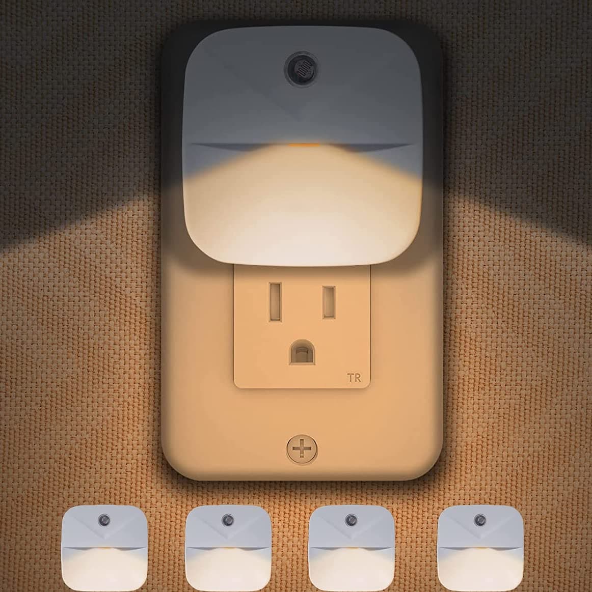 Gonice Night Light Plug Into Wall LED Night Lights, 4 Pack Automated On & Off Sensor Lighting or Kitchen, Bathroom, Home Improvement, Bedroom