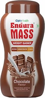 Endura Mass Weight Gainer Powder| Mass Gainer | Gain Weight, Post Workout, 74 g Carbohydrate, 15 g Protein, Healthy Fats (Chocolate, 1 Kg)