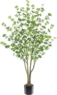 5 FT Faux Fiddle Leaf Fig Tree Tall Artificial Plants Indoor Fake Ficus Tree for Home Living Room Bedroom Office Porch Decor