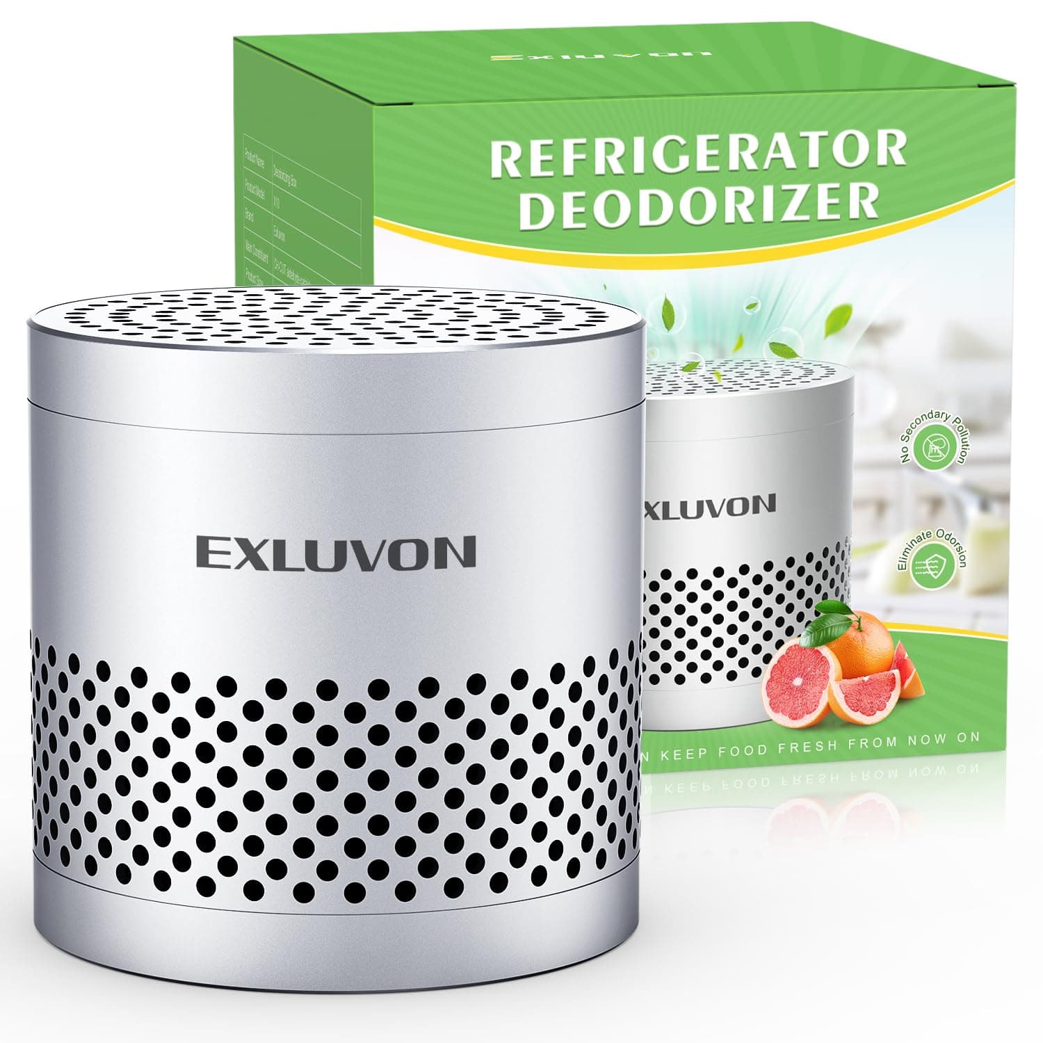 Fridge Deodorizer Odor Eliminator Lasts for 10 Years Refrigerator Deodorizer,Silver Gray