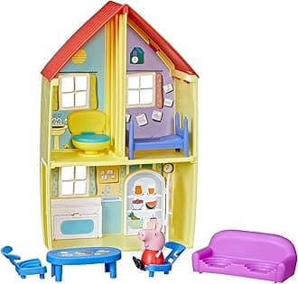 Peppa Pig Peppa’s Adventures Peppa’s Family House Playset Preschool Toy, includes Figure and 6 Accessories Multicolor F2167