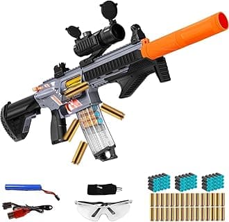 Electric Toy Gun Soft Bullet Sniper Rifle Shell Ejecting with 60 Soft Bullets 30 Shells 1 Scope Soft Bullet Toy Guns Outdoor Shooting Games Toys for Christmas Halloween Birthday Gifts