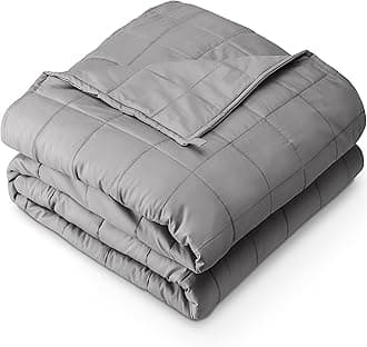 Bare Home Weighted Blanket for Adults 30lb (87" x 80") - All-Natural 100% Cotton - Premium Heavy Blanket Nontoxic Glass Beads (Light Grey, 87"x80")