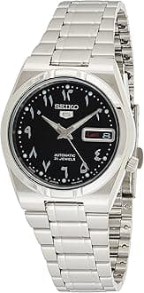 SEIKO 5 Automatic Black Arabic Dial Stainless Steel Men's Watch SNK063J5