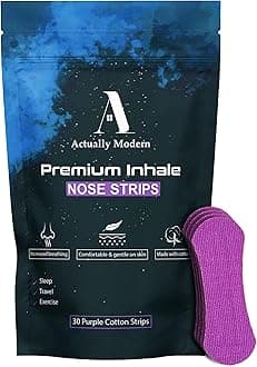 Inhale Nasal Strips for Sleeping - Nose Tapes for Breathing - Anti Snoring Solution & Nasal Congestion Relief Nasal Tape - Universal Fit, Extra Strength for Sensitive Skin (Purple)