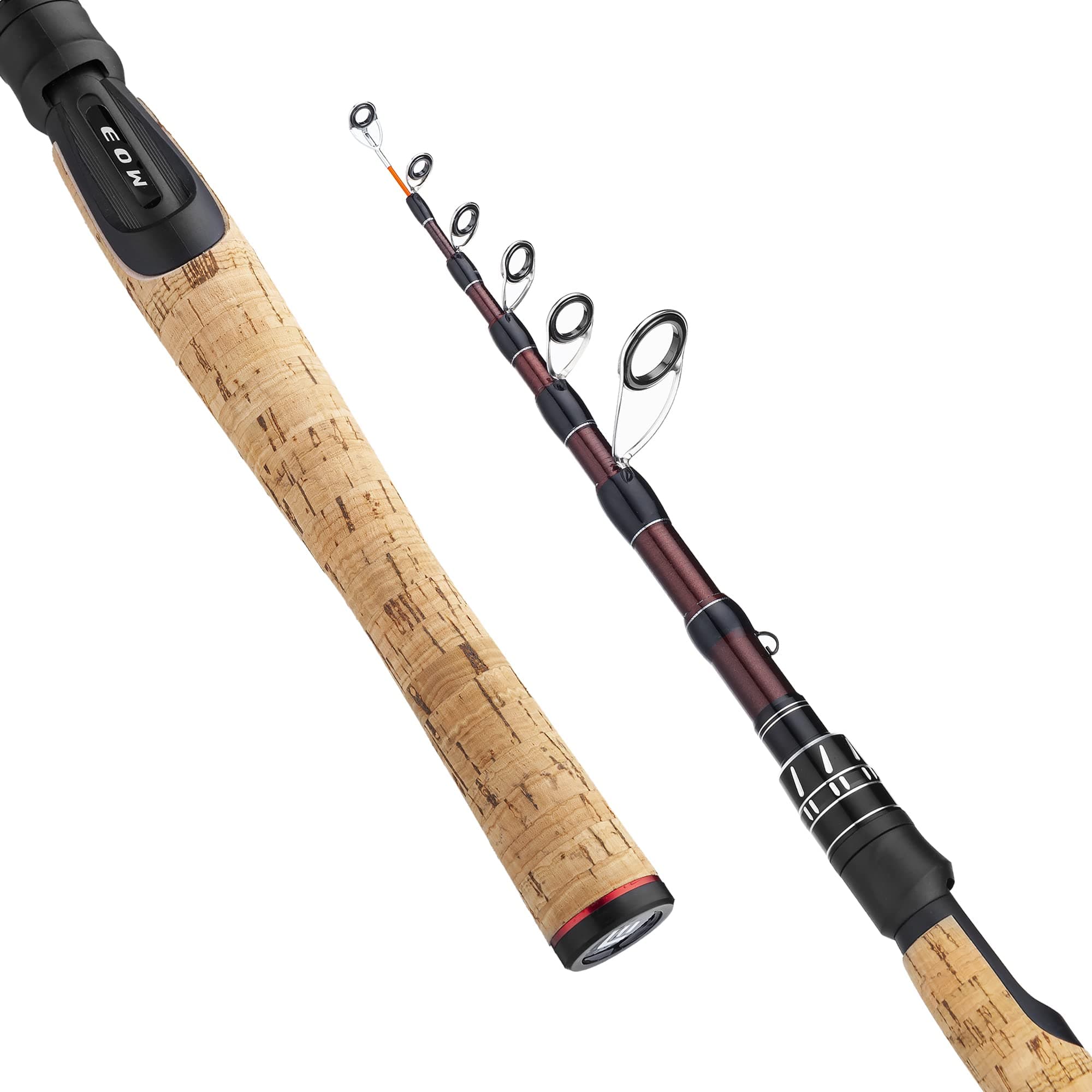 XPEDITE Portable Telescopic Fishing Rods, Spinning & Casting, 24T Carbon Blanks & Solid Carbon Tip, Cork Handle, Travel Rod, Short Collapsible Rods