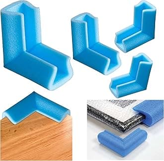 Foam Edge Corner Guard Protectors UFoam Protection (Blue Foam Corners (Pack x 4), 35-45mm x 100mm)