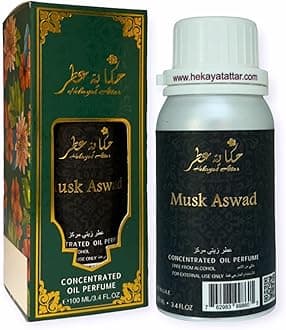MUSK ASWAD 100ML CONCENTRATED PERFUME OIL by Hekayat Attar