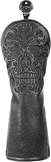 Craftsman Golf Skull Skeleton Black Golf Club Head Covers Headcover for Woods Driver and Hybrids Irons