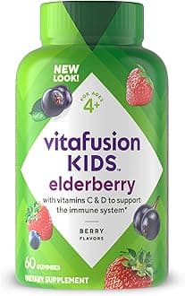 Vitafusion Kids Elderberry Gummy Vitamins, Delicious Immune Support Gummies for Kids, 60Ct