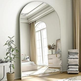 41"x81" Extra Large Arched Full Length Mirror - Leaning Mirror Arch Wall-Mounted Mirrors - Aluminum Alloy Frame Modern Simple Home Decor - for Living Room Bedroom Cloakroom