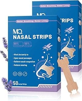 100ct Nasal Strips for Snoring Lavender Scent Nose Strips for Breathing Extra Strength Snore Strips to Open Nasal Passages, Relieve Nasal Congestion