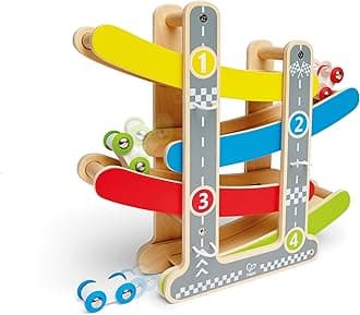 Hape Fast Flip Racetrack - Wooden Toddler Toy (18+ Months)