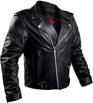 ALPHA CYCLE GEARBrando Cafe Racer Biker Jacket - Men's Black Leather 4 Season Riding Jacket with Armor, Concealed Carry, Mesh - 3XL