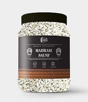 Organic Nature Peppermint Fennel Seeds Madrasi saunf 150g - White saunf (Jar Pack)