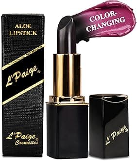 L'Paige (LBK) BLACK CHANGEABLE Lipstick, All-Natural, AloeVera, Long-lasting, Moisturizing