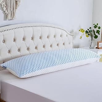 Gehannah Body Pillow for Adults - Shredded Memory Foam & Zippered Cooling Cover - Long Pillow for Sleeping - Bed Pillows for Side Sleeper