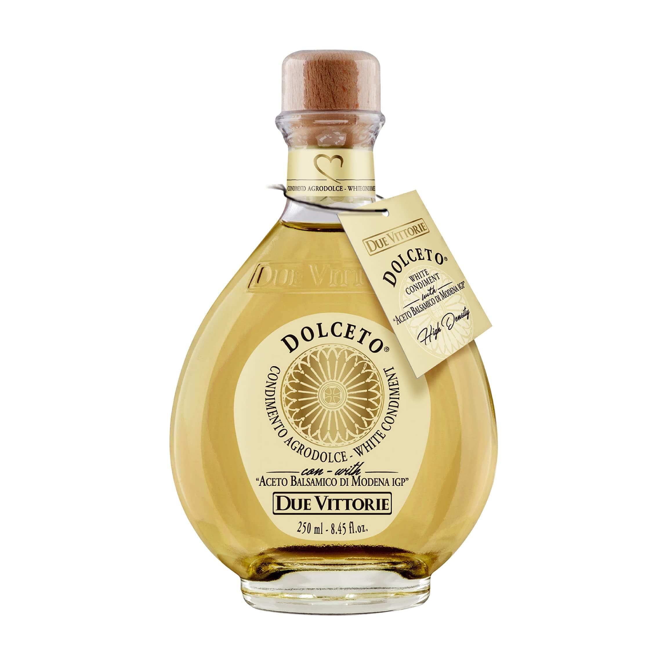 Due Vittorie Dolceto White Balsamic Vinegar Dressing - Made with White and Traditional Balsamic Vinegar - Vinaigrette Dressing 8.45fl oz / 250 ml (Pack of 1)