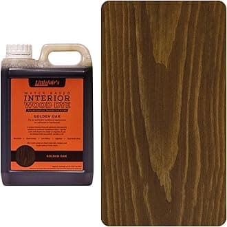 Littlefair'sWood Stain Water Based - 25 LTR - Indoor Furniture Stain Light & Dark Finishes - Special Non Toxic & Eco Friendly Formula - Wood Stain for Crafts - Colour: Golden Oak