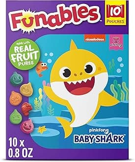 Funables Fruity Snacks, Baby Shark, Assorted Fruit, Flavored Snacks, 0.8 oz 10 ct