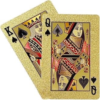 Gold Diamond Playing Cards - Durable and Waterproof, Perfect for Magic, Poker, Parties, and Special Occasions. Ideal for Memorable Gifts. (1 Deck)