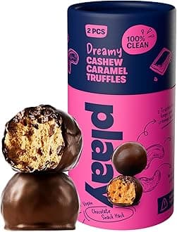 Cashew Caramel Chocolate Truffles – keto dark chocolate snack, vegan indulgence with craveable cashews, bold flavor, and clean ingredients – 30g