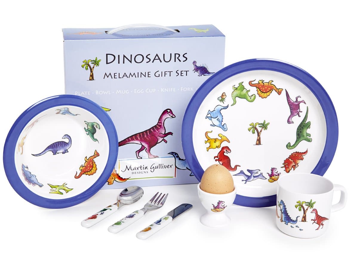 Dinosaurs 7 Piece Melamine Gift Set