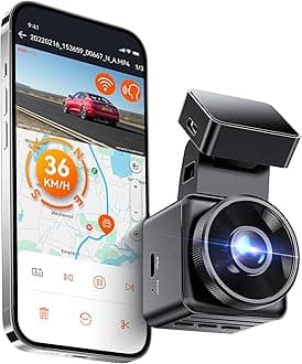 E1 Lite 1080P WiFi Mini Dash Cam with GPS and Speed, Free App, Voice Control Detachable Dash Camera, 24 Hours Parking Mode, Night Vision, Motion Detection, Loop Recording, Support 512GB Max