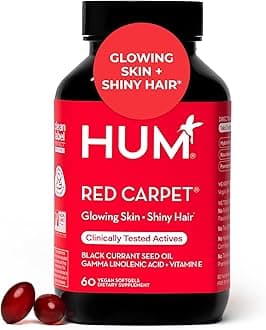 Red Carpet Skin & Hair Vitamins for Women with Omega 3 Fatty Acids, Vitamin E, and Black Currant Seed Oil, Supplement for Skin Health & Healthy Hair Follicles Support, 60 Count