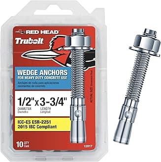 Red Head 1/2 in. x 3-3/4 in. Wedge Anchor 10CT