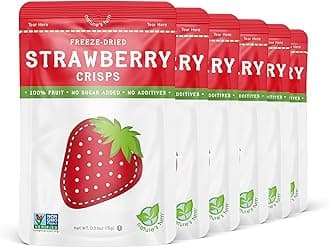 Nature’s Turn Freeze-Dried Strawberry Crisps – Healthy, Gluten-Free, Crispy & Delicious, Plant-Based Snack, Ideal for Cereal, Smoothies, School Lunches, & On-the-Go, Pack of 6 (0.53 oz Each)