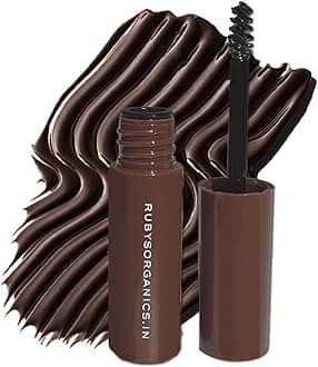 Dark Brown Tinted Eyebrow Gel with Castor Oil - Waterproof & Smudgeproof, Lifts, Shapes and Thickens Scanty Brows, Promotes Hair Growth, Natural & Non-Toxic Face Makeup for Women - 6ml